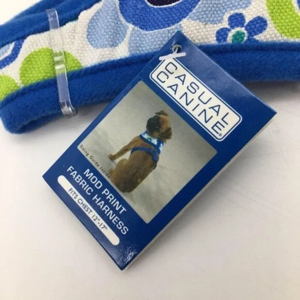 Dog Harness Casual Canine Mod Print Pet Collar Size Small 12”-17” NEW